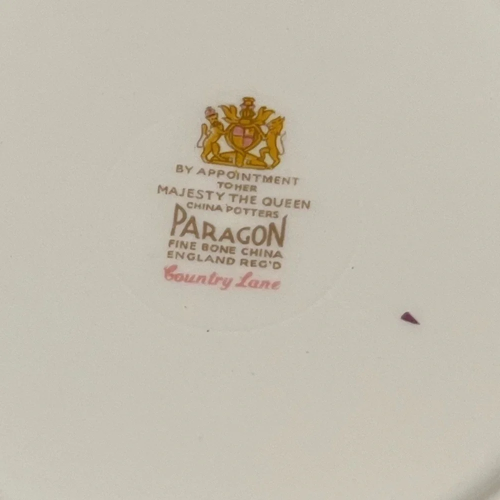 Vintage PARAGON Country Lane 6” Bread Plates Floral Side Plates Set of Two